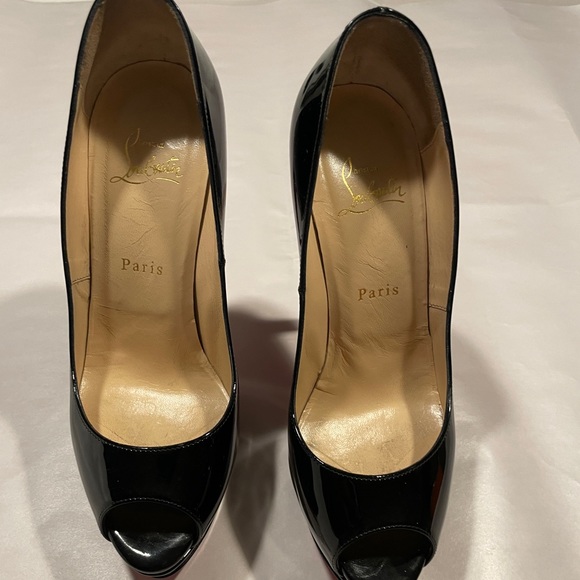 Christian Louboutin Black Peep Toe Platform Pumps Heels Size US 8. - Picture 3 of 5